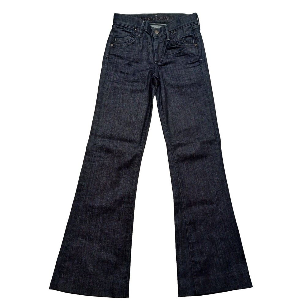 Citizens of Humanity Hutton Medium Rise Wide Leg Jeans Women's Sz 25 Dark Blue - Picture 2 of 8